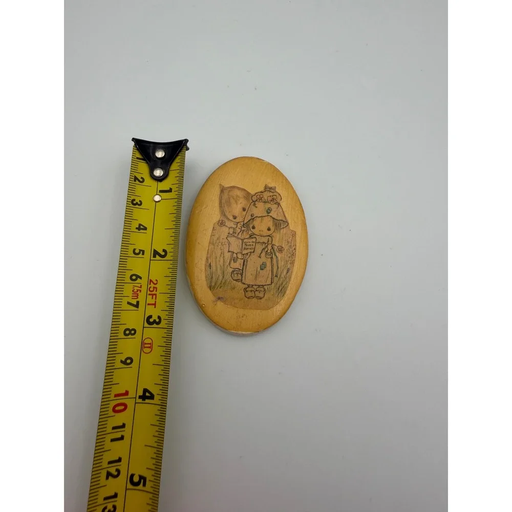 Vintage Precious Moments Holly Hobbie Style Wood Oval Wall Plaques Set of 4